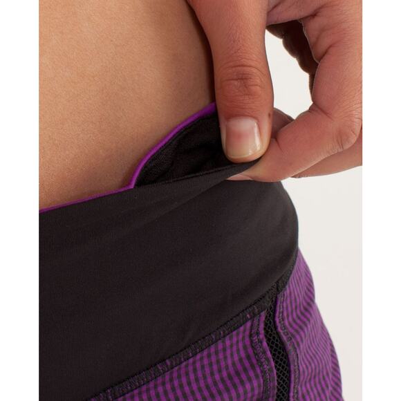 Lululemon Full Stride Skirt Skort Shorts Eighth Gingham Tender Violet Black Sz 6 - Picture 11 of 16
